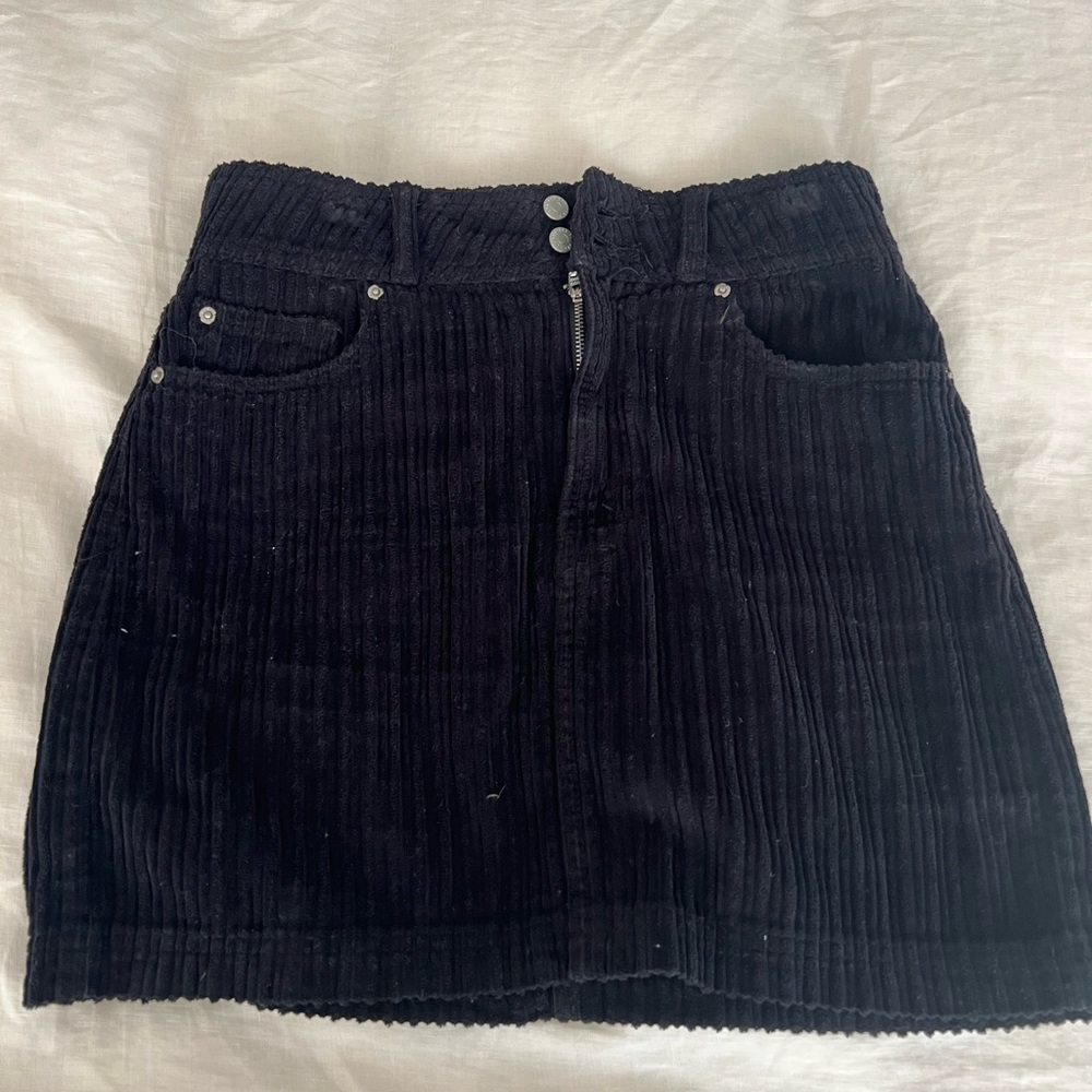 BDG suede black mini skirt